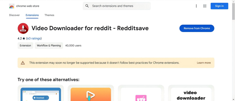 Add Reddit Download Extension to Chrome