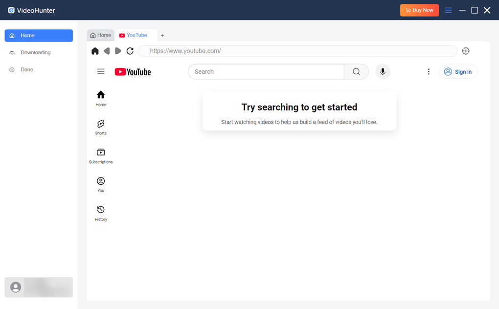 YouTube Downloader Homepage