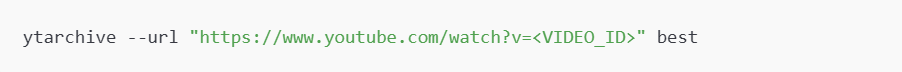 Command Line for ytarchive