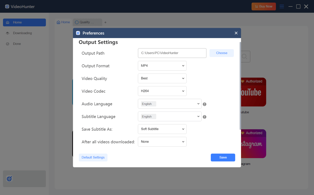 Adjust Video Output Settings