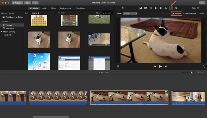 Reverse the Imported Video on iMovie